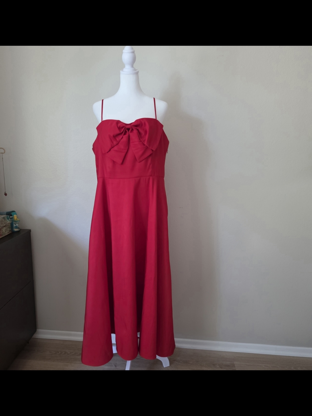a new day Red Midi Dress with Bow Detail